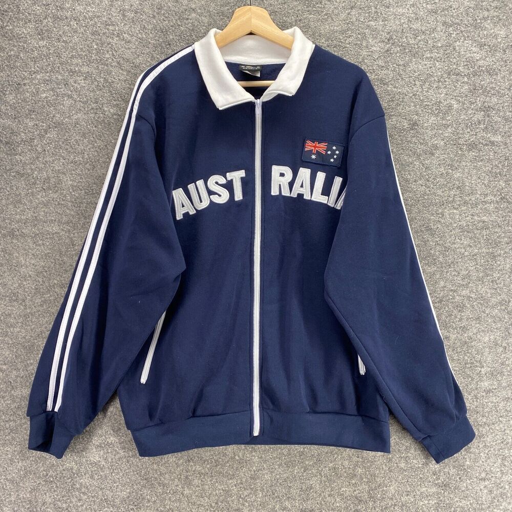 Australia Full Zip Hoodie Women 2XL Blue Collared Long Sleeve Pockets Casual